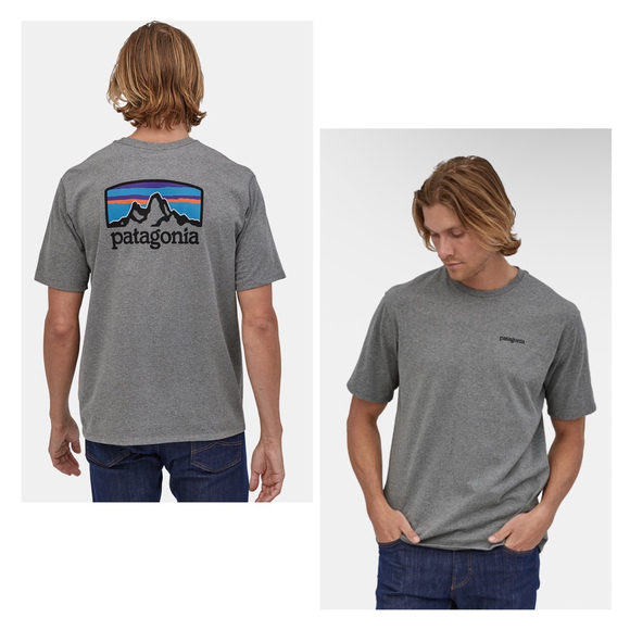 Patagonia Fitz Roy Horizons Responsibili-Tee Men’s Size Large Gray Graphic Print - Picture 1 of 7